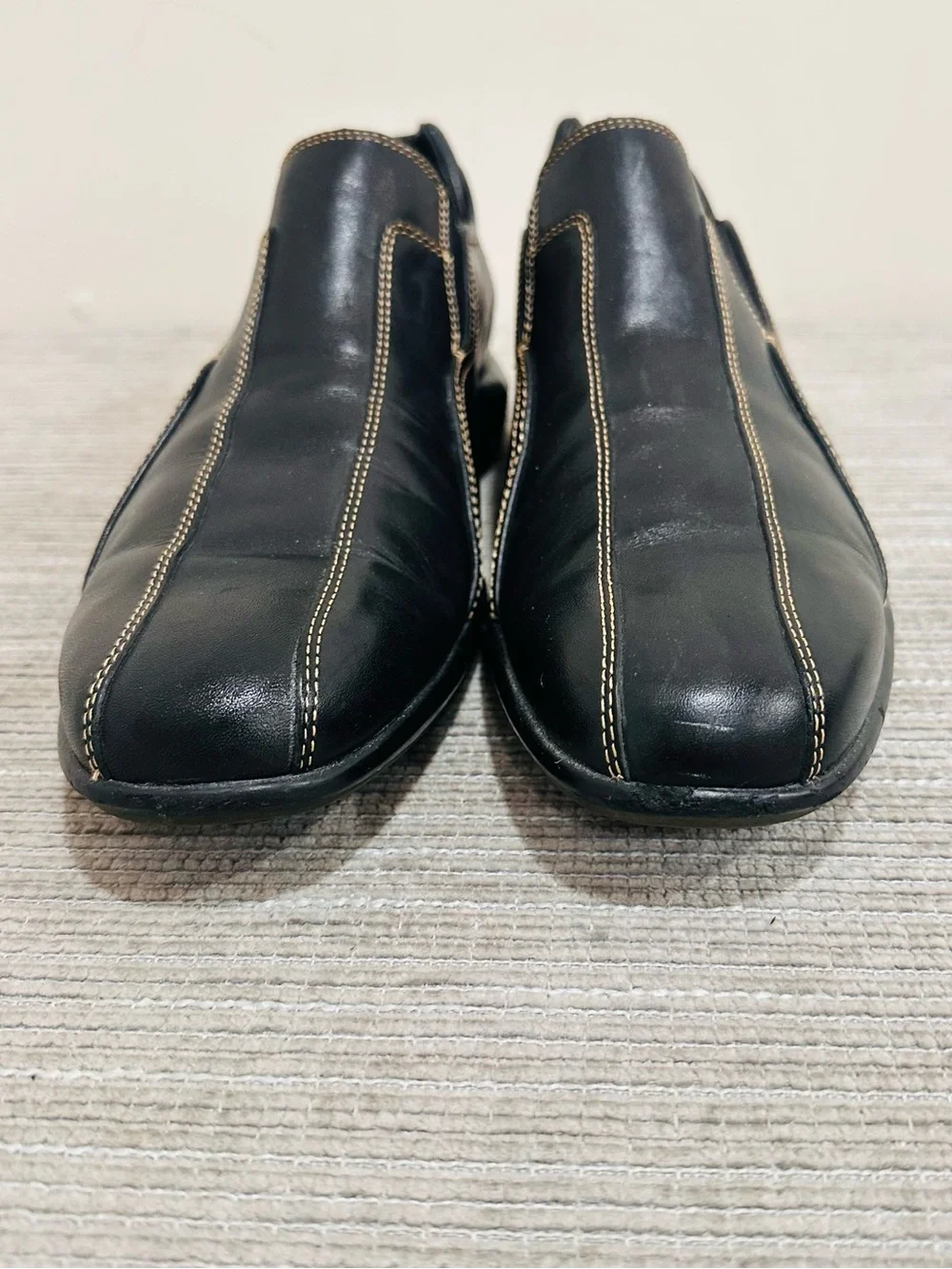 Cole Haan Air Black Bicycle Toe Contrast Stitch Slip On Loafer Mens 9,5 M
